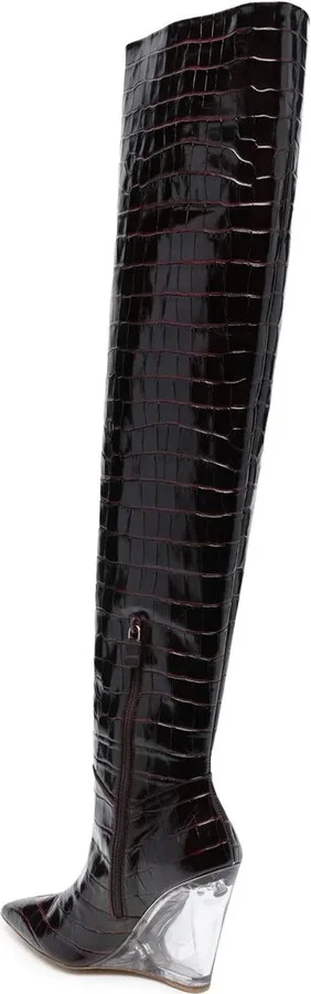 Lucite 100mm thigh-high boots - Image 3