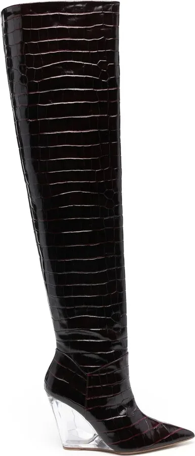 Lucite 100mm thigh-high boots