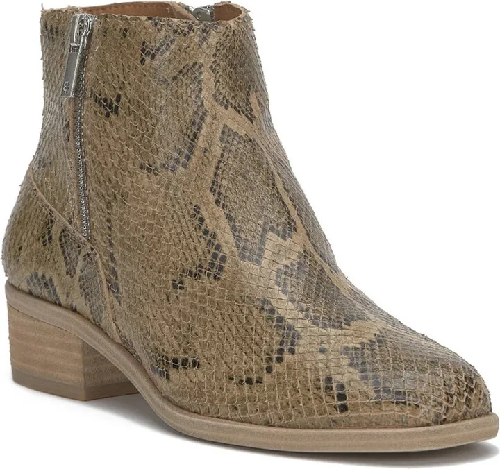 Beige/Black Snake Print Leather