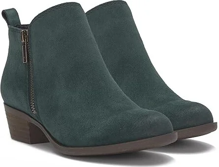 Lucky Brand Basel Women's Zip Boots Scarab : 9 B - Medium, Leather/Synthetic