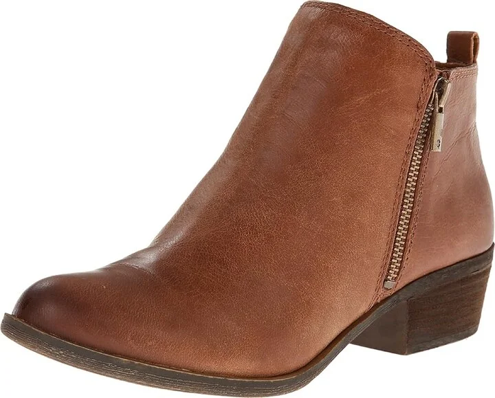 Lucky Brand Basel Women's Zip Boots Toffee : 5 B - Medium, Leather/Suede - Image 2