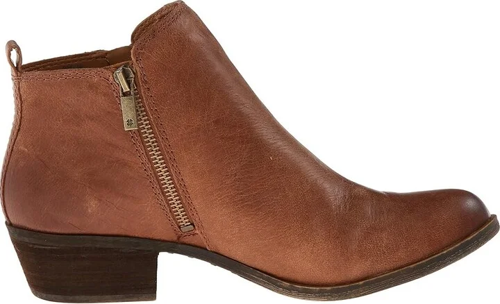 Lucky Brand Basel Women's Zip Boots Toffee : 5 B - Medium, Leather/Suede - Image 8