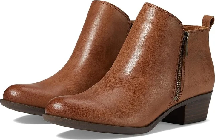 Lucky Brand Basel Women's Zip Boots Toffee : 5 B - Medium, Leather/Suede