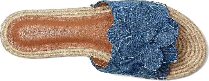 Lucky Brand Biricha Floral Flat Sandals Women's Sandals Medium : 5.5 B - Medium, Leather - Image 2
