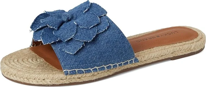 Lucky Brand Biricha Floral Flat Sandals Women's Sandals Medium : 5.5 B - Medium, Leather - Image 5