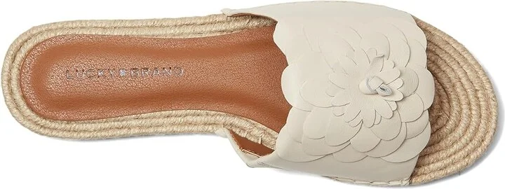 Lucky Brand Biricha Floral Flat Sandals Women's Sandals Tusk : 5.5 B - Medium, Leather - Image 2