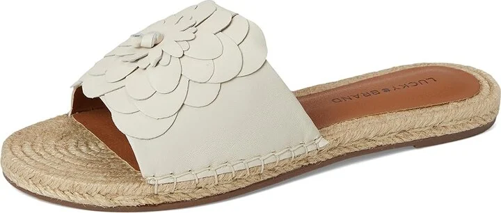 Lucky Brand Biricha Floral Flat Sandals Women's Sandals Tusk : 5.5 B - Medium, Leather - Image 5