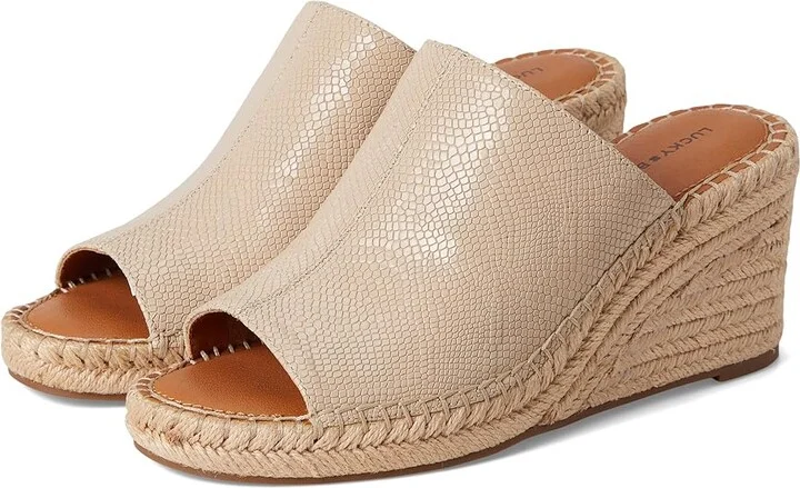 Lucky Brand Cabriah Espadrille Wedge Sandal Women's Sandals Smoke Grey : 8.5 B - Medium, Leather