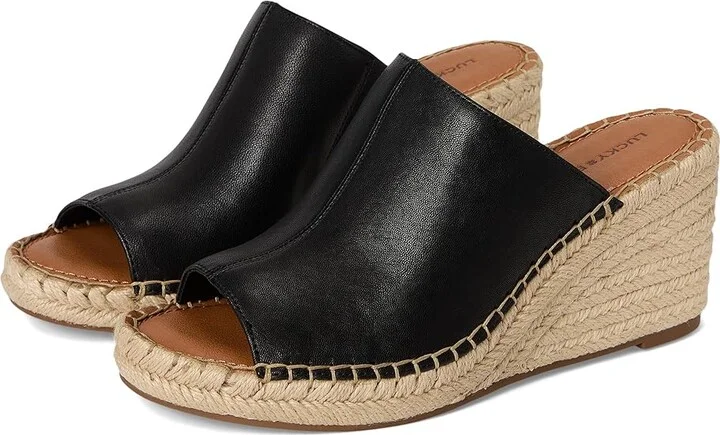 Lucky Brand Cabriah Women's Sandals Black : 7.5 M, Leather/Rubber