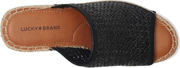 Lucky Brand Cabriah Woven Espadrille Wedge Sandal Women's Sandals Black/Black : 11 B - Medium, Rubber - Image 2