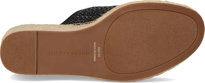 Lucky Brand Cabriah Woven Espadrille Wedge Sandal Women's Sandals Black/Black : 11 B - Medium, Rubber - Image 3
