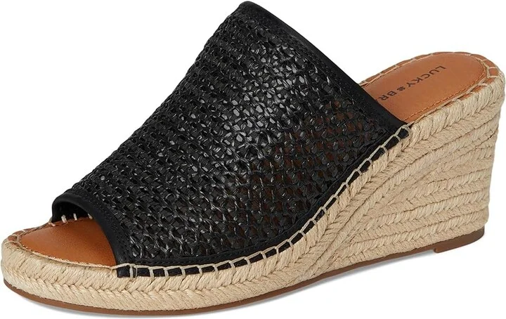 Lucky Brand Cabriah Woven Espadrille Wedge Sandal Women's Sandals Black/Black : 11 B - Medium, Rubber - Image 5