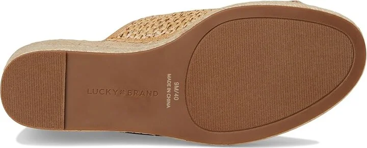 Lucky Brand Cabriah Woven Espadrille Wedge Sandal Women's Sandals Tan B : 7 B - Medium, Rubber - Image 3
