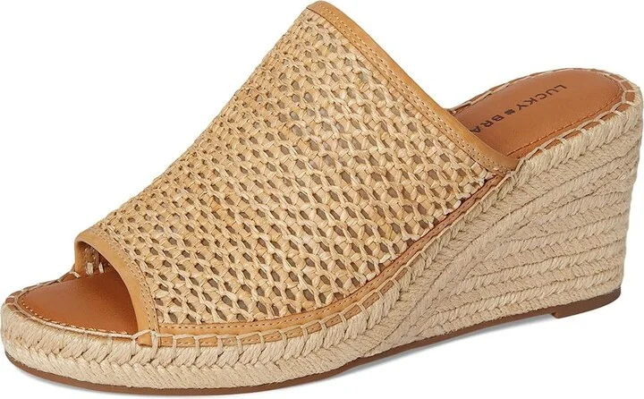 Lucky Brand Cabriah Woven Espadrille Wedge Sandal Women's Sandals Tan B : 7 B - Medium, Rubber - Image 5