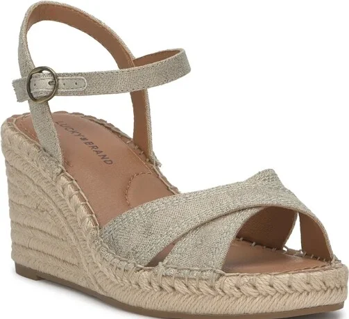 Lucky Brand Candyr Espadrille Wedge Sandal - Women's Accessories Shoes Wedges in Dark Brown