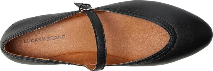 Lucky Brand Cyrena Women's Flat Shoes Black : 8.5 B - Medium, Leather - Image 2
