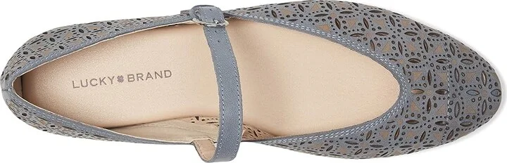 Lucky Brand Cyrena2 Women's Flat Shoes French Grey : 9 B - Medium, Leather/Synthetic - Image 2