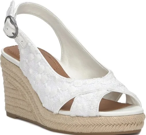 Lucky Brand Cyrila Embroidered Espadrille Wedge Sandal - Women's Accessories Shoes Wedges in Natural