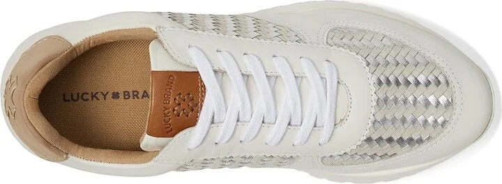 Lucky Brand Deva Woven Leather Sneaker Women's Shoes White : 5.5 B - Medium - Image 2