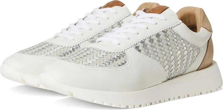Lucky Brand Deva Woven Leather Sneaker Women's Shoes White : 5.5 B - Medium