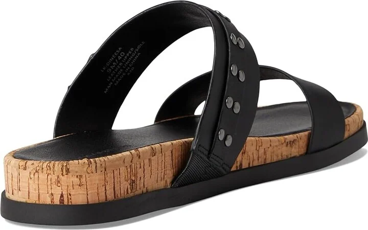 Lucky Brand Dineesa Studded Two Band Flat Sandals Women's Sandals Black : 6 B - Medium, Leather - Image 4