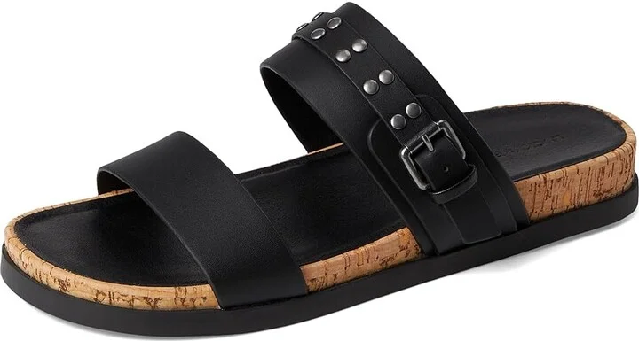 Lucky Brand Dineesa Studded Two Band Flat Sandals Women's Sandals Black : 6 B - Medium, Leather - Image 5