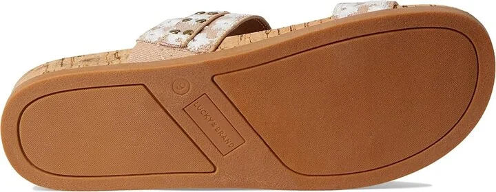 Lucky Brand Dineesa Studded Two Band Flat Sandals Women's Sandals Natural : 6.5 B - Medium, Leather - Image 3