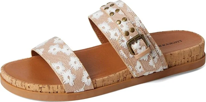 Lucky Brand Dineesa Studded Two Band Flat Sandals Women's Sandals Natural : 6.5 B - Medium, Leather - Image 5