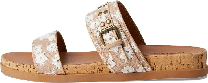 Lucky Brand Dineesa Studded Two Band Flat Sandals Women's Sandals Natural : 6.5 B - Medium, Leather - Image 6