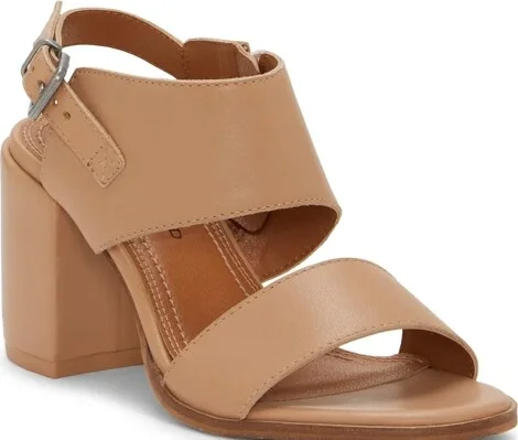 Lucky Brand Dinzin Double Band Heeled Sandal - Women's Accessories Shoes High Heels in Open Beige/Khaki