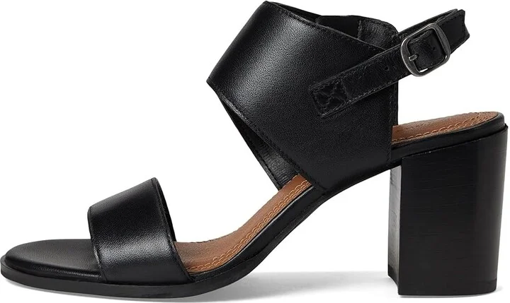 Lucky Brand Dinzin Double Band Heeled Sandals Women's Sandals Black : 5 B - Medium, Leather - Image 6