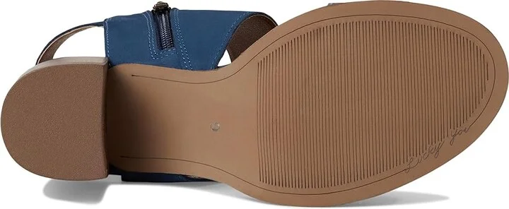 Lucky Brand Dinzin Double Band Heeled Sandals Women's Sandals Dark Chambray : 10 B - Medium, Leather - Image 3