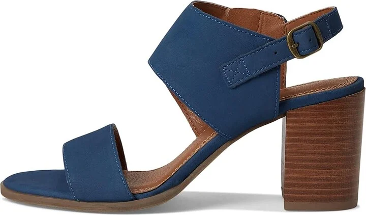 Lucky Brand Dinzin Double Band Heeled Sandals Women's Sandals Dark Chambray : 10 B - Medium, Leather - Image 6