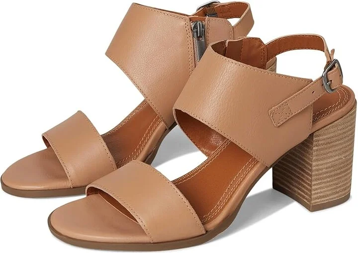 Lucky Brand Dinzin Double Band Heeled Sandals Women's Sandals Rhodonite/Ecru : 6.5 B - Medium, Leather