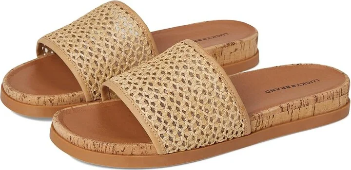 Lucky Brand Dylina Woven Band Sandals Women's Sandals Natural : 8.5 B - Medium, Synthetic