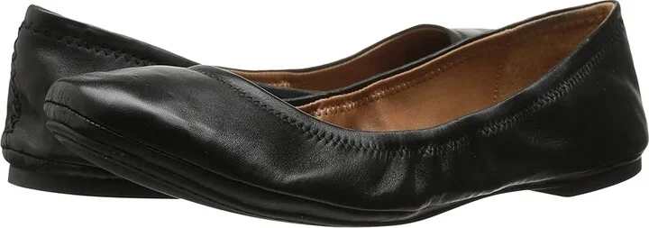 Lucky Brand Emmie Women's Flat Shoes Black : 5 W, Leather