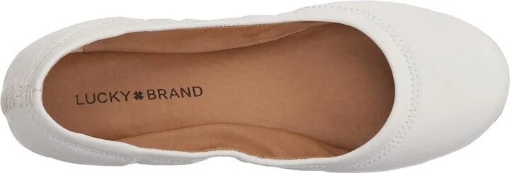 Lucky Brand Emmie Women's Flat Shoes Bright White : 6 M, Leather - Image 3