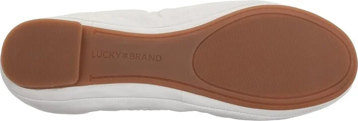 Lucky Brand Emmie Women's Flat Shoes Bright White : 6 M, Leather - Image 4