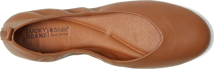 Lucky Brand Emmielou Leather Ballet Flat Women's Flat Shoes Almond : 8 B - Medium - Image 2