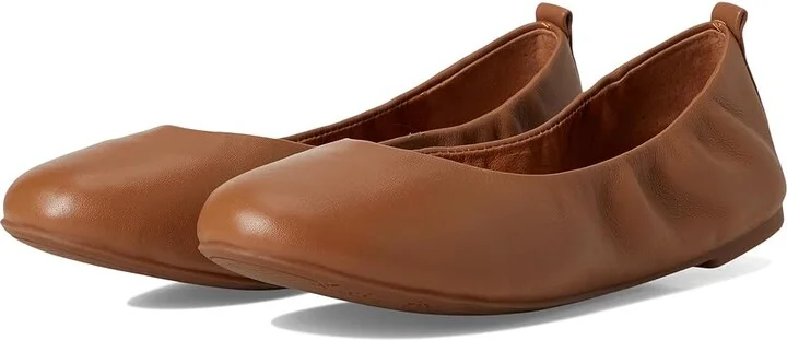 Lucky Brand Emmielou Leather Ballet Flat Women's Flat Shoes Almond : 8 B - Medium