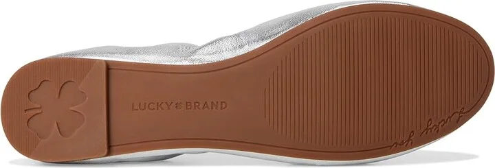 Lucky Brand Emmielou Leather Ballet Flat Women's Flat Shoes Silver : 5.5 B - Medium - Image 3