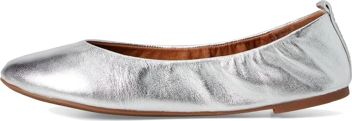 Lucky Brand Emmielou Leather Ballet Flat Women's Flat Shoes Silver : 5.5 B - Medium - Image 6