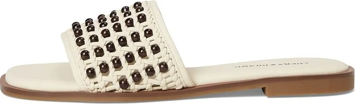 Lucky Brand Gidya Beaded Flat Sandals Women's Sandals Parchment/Brown : 9.5 B - Medium, Faux Leather/Synthetic - Image 6
