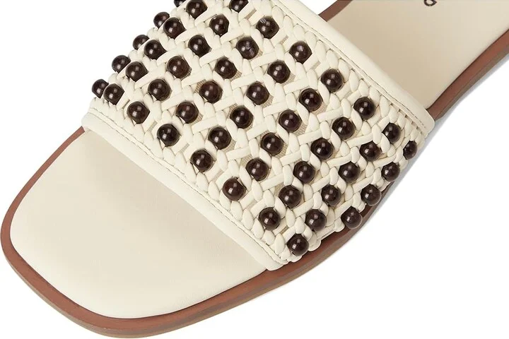 Lucky Brand Gidya Beaded Flat Sandals Women's Sandals Parchment/Brown : 9.5 B - Medium, Faux Leather/Synthetic - Image 7