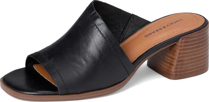 Lucky Brand Jamira Asymmetrical Mule Women's Sandals Black : 6 B - Medium, Leather - Image 5