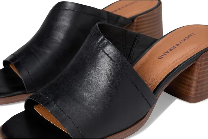 Lucky Brand Jamira Asymmetrical Mule Women's Sandals Black : 6 B - Medium, Leather - Image 7