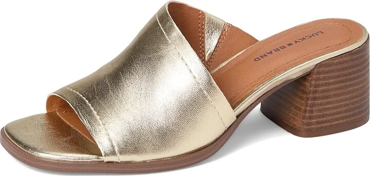 Lucky Brand Jamira Asymmetrical Mule Women's Sandals Platino : 11 B - Medium, Leather - Image 5