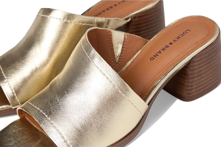 Lucky Brand Jamira Asymmetrical Mule Women's Sandals Platino : 11 B - Medium, Leather - Image 7