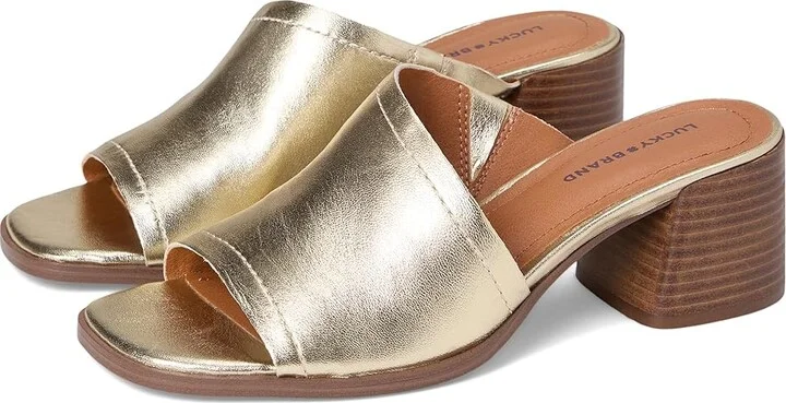 Lucky Brand Jamira Asymmetrical Mule Women's Sandals Platino : 11 B - Medium, Leather