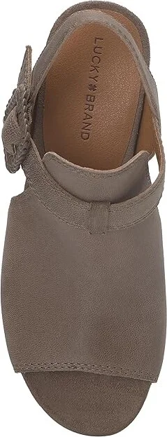 Lucky Brand Juliane Cutout Heeled Sandal Women's Sandals Coffee Quartz : 7.5 B - Medium, Leather/Rubber - Image 2